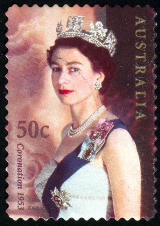 AUSTRALIA - CIRCA 2003: stamp printed by Australia, shows Queen Elizabeth II, circa 2003のeditorial素材