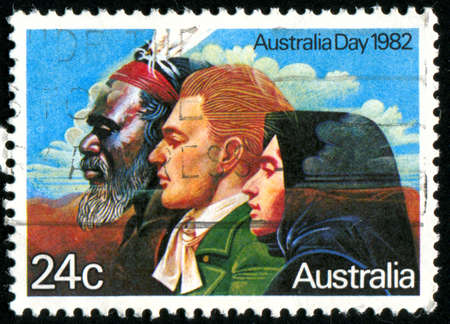 AUSTRALIA - CIRCA 1982: stamp printed by Australia, shows Australian people, circa 1982のeditorial素材