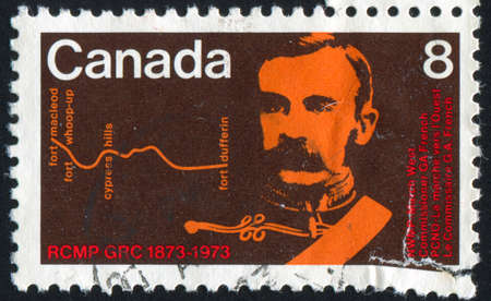 CANADA - CIRCA 1973: stamp printed by Canada, shows Commissioner G. A. French, circa 1973のeditorial素材