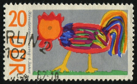 GERMANY- CIRCA 1967: stamp printed by Germany, shows cock, circa 1967.の写真素材