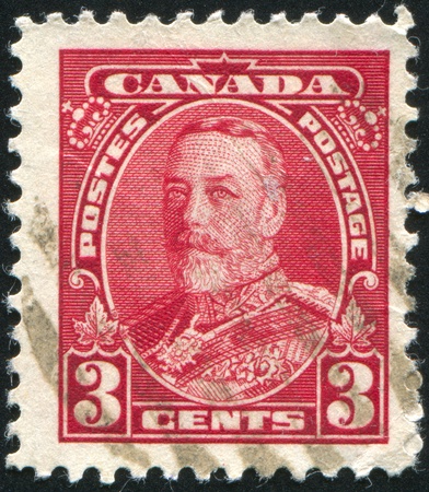 CANADA - CIRCA 1929: stamp printed by Canada, shows King George VI in Army Uniform, circa 1929のeditorial素材
