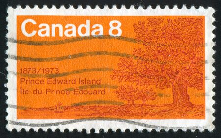 CANADA - CIRCA 1973: stamp printed by Canada, shows Oaks on Shore, circa 1973の写真素材