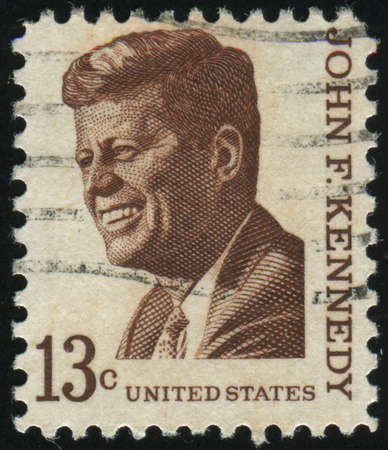 UNITED STATES - CIRCA 1965: stamp printed by United states, shows John F. Kennedy, circa 1965.のeditorial素材