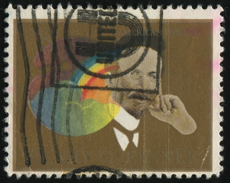 UNITED STATES - CIRCA 1973: stamp printed by United states, shows  Henry Ossawa Tanner, circa 1973.のeditorial素材