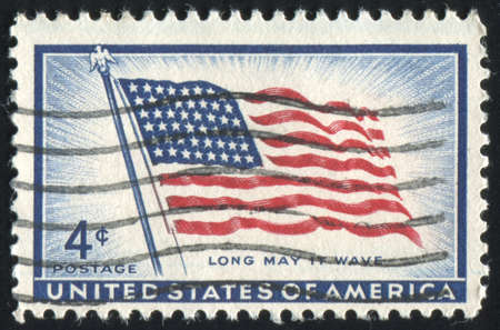 UNITED STATES - CIRCA 1957: stamp printed by United states, American Flag, circa 1957