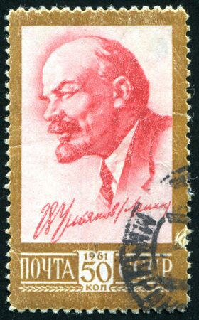 RUSSIA - CIRCA 1961: stamp printed by Russia, shows Lenin, circa 1961.のeditorial素材