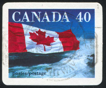 CANADA - CIRCA 1990: stamp printed by Canada, shows Canadian flag, circa 1990