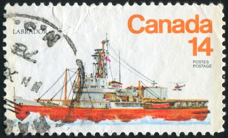 CANADA - CIRCA 1978: stamp printed by Canada, shows ship, circa 1978の写真素材