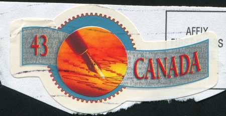 CANADA - CIRCA 1993: stamp printed by Canada, shows pen, circa 1993の写真素材