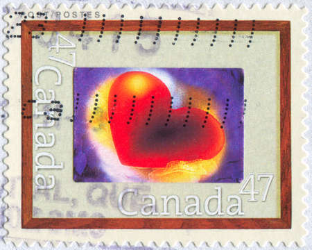 CANADA - CIRCA 2000: stamp printed by Canada, shows heart, circa 2000の写真素材