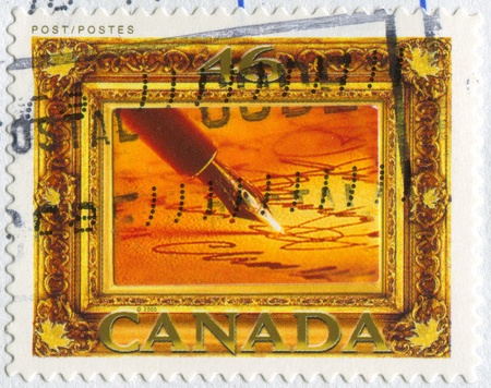 CANADA - CIRCA 2000: stamp printed by Canada, shows pen, circa 2000の写真素材