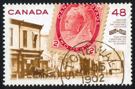 CANADA - CIRCA 2002: stamp printed by Canada, shows Queen Victoria, circa 2002のeditorial素材