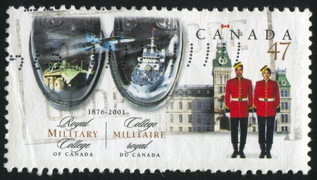 CANADA - CIRCA 2001: stamp printed by Canada, shows Royal Military College of Canada, 125th Anniv., circa 2001のeditorial素材