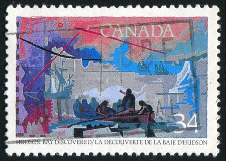 CANADA - CIRCA 1992: stamp printed by Canada, shows Hockey, circa 1992の写真素材