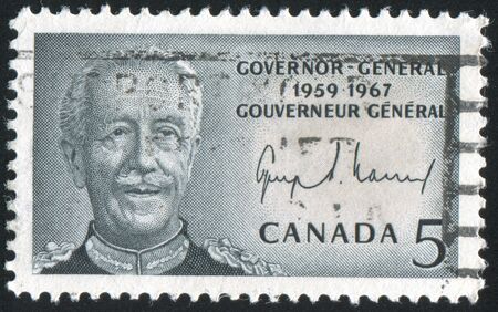 CANADA - CIRCA 1967: stamp printed by Canada, shows Georges  Philias Vanier, circa 1967のeditorial素材