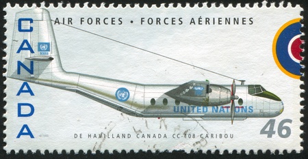 CANADA - CIRCA 1999: stamp printed by Canada, shows aeroplane, De Havilland Canada CC-108 Caribou,...
