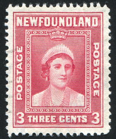 NEWFAUNDLAND  - CIRCA 1938: stamp printed by Newfoundland, shows Queen Elizabeth, circa 1938のeditorial素材