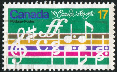 CANADA - CIRCA 1980: stamp printed by Canada, shows  Canada Opening Bars, circa 1980の写真素材