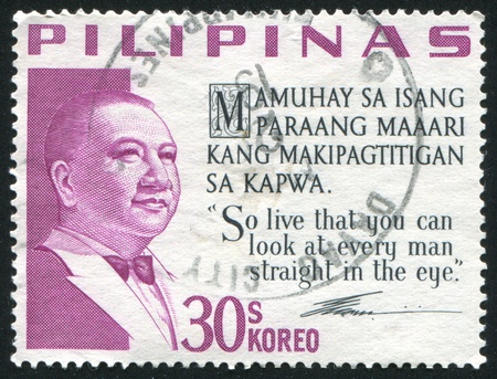 PHILIPPINES - CIRCA 1968: stamp printed by Philippines, shows person, circa 1968のeditorial素材