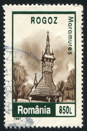ROMANIA - CIRCA 1997: stamp printed by Romania, show church, circa 1997.の写真素材