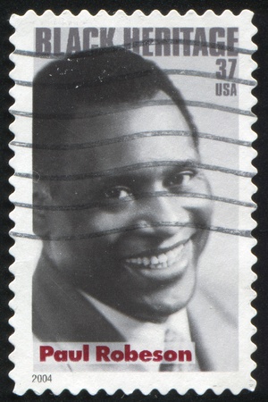 UNITED STATES - CIRCA 2004: stamp printed by United states, shows Paul Robeson, circa 2004のeditorial素材