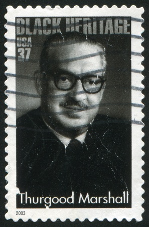 UNITED STATES - CIRCA 2003: stamp printed by United states, shows Thurgood Marshall, circa 2003のeditorial素材