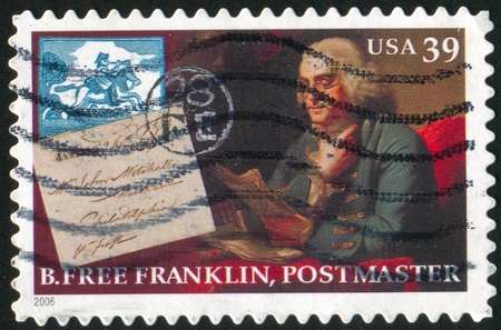 UNITED STATES - CIRCA 2006: stamp printed by United states, shows Benjamin Franklin, circa 2006のeditorial素材