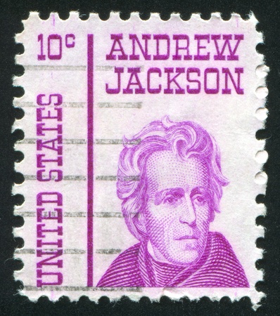 UNITED STATES - CIRCA 1965: stamp printed by United states, shows Andrew Jackson, circa 1965のeditorial素材