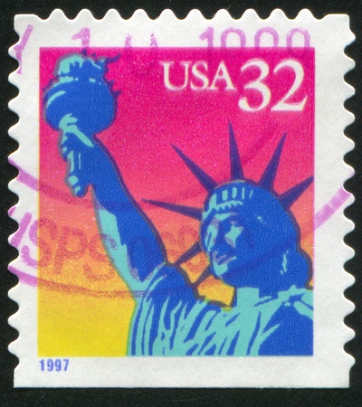 UNITED STATES - CIRCA 1997: stamp printed by United states, shows Statue of Liberty, circa 1997.の写真素材