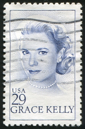 UNITED STATES - CIRCA 1993: stamp printed by United states, shows Grace Kelly, circa 1993のeditorial素材