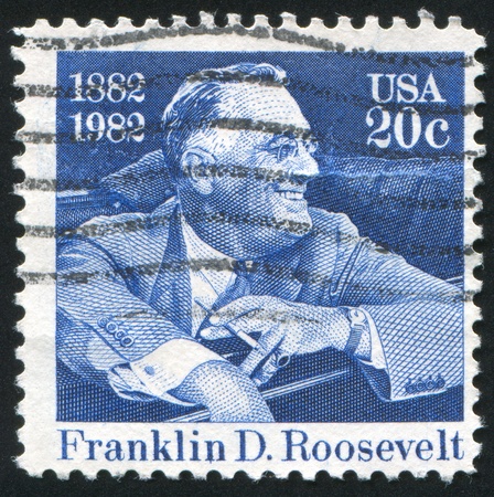UNITED STATES - CIRCA 1982: stamp printed by United states, shows Franklin Delano Roosevelt, circa 1982のeditorial素材