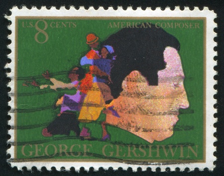 UNITED STATES - CIRCA 1973: stamp printed by United states, shows Gershwin Sportin, circa 1973のeditorial素材