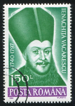ROMANIA - CIRCA 1990: stamp printed by Romania, showIenachita Vacarescu, circa 1990.のeditorial素材