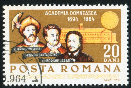 ROMANIA - CIRCA 1964: stamp printed by Romania, shows C. Brincoveanu, Stolnicul Cantacuzino,...