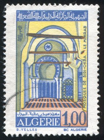 ALGERIA CIRCA 1971: stamp printed by Algeria, shows Great Mosque, Tlemcen, circa 1971の写真素材
