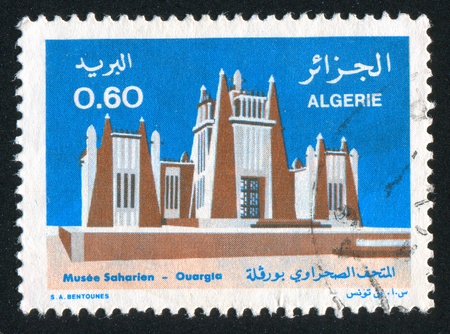 ALGERIA CIRCA 1977: stamp printed by Algeria, shows Sahara Museum, Uargla, circa 1977の写真素材