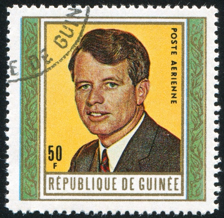GUINEA - CIRCA 1968:   stamp printed by Guinea,  shows Robert Kennedy , circa 1968.