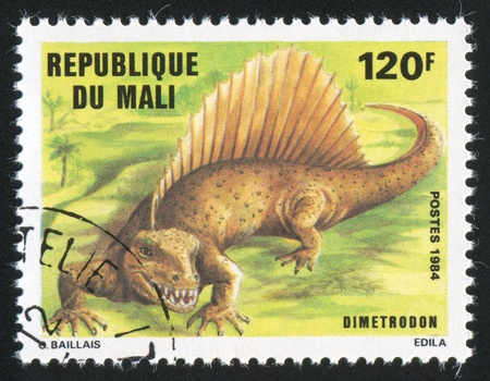 MALI - CIRCA 1984: stamp printed by Mali, shows Dimetrodon, circa 1984の写真素材