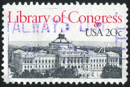 UNITED STATES - CIRCA 1982: stamp printed by United States of America, shows  Library of Congress building, circa 1982の写真素材