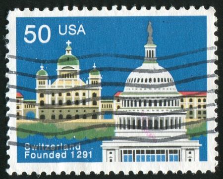 UNITED STATES - CIRCA 1991 : stamp printed by United States of America, shows church, circa 1991の写真素材