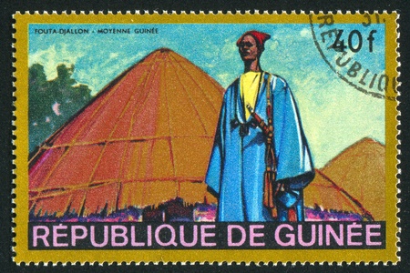GUINEA CIRCA 1968: stamp printed by Guinea, shows Fouta Djallon, West Guinea, circa 1968の写真素材