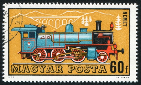 HUNGARY - CIRCA 1972: stamp printed by Hungary, shows locomotive, circa 1972