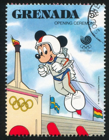 GRENADA - CIRCA 1988: stamp printed by Grenada, shows Centaur Nessus, circa 1988のeditorial素材