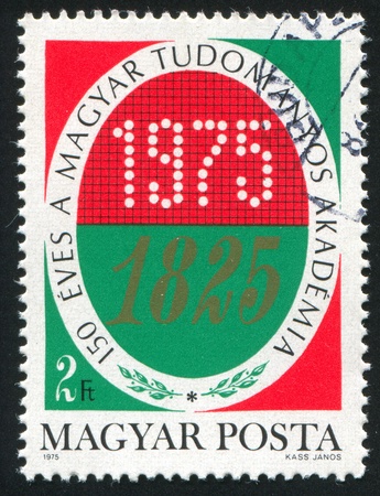 HUNGARY - CIRCA 1975: stamp printed by Hungary, shows Dates, circa 1975の写真素材