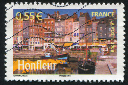 FRANCE - CIRCA 2008: stamp printed by France, shows Honfleur, circa 2008の写真素材
