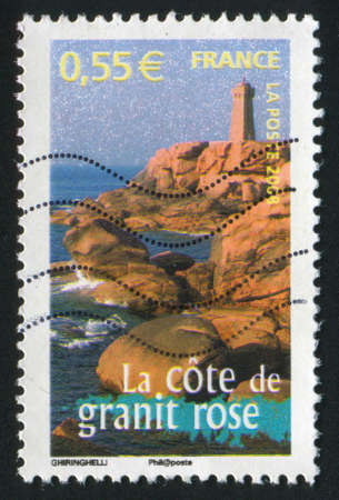 FRANCE - CIRCA 2008: stamp printed by France, shows Granit Rose Coast, circa 2008