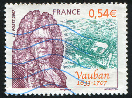 FRANCE - CIRCA 2007: stamp printed by France, shows Sebastian Le Prestre de Vauban, military engineer, circa 2007のeditorial素材