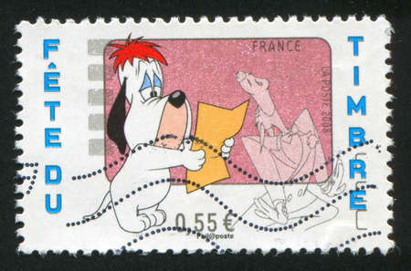 FRANCE - CIRCA 2008: stamp printed by France, shows Droopy, circa 2008のeditorial素材