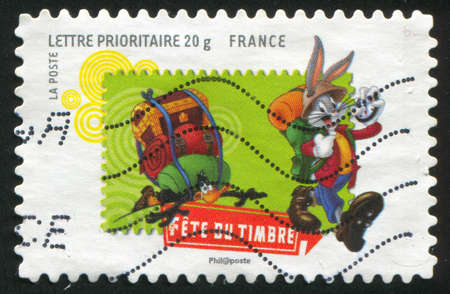 FRANCE - CIRCA 2009: stamp printed by France, shows Bugs Bunny, circa 2009のeditorial素材