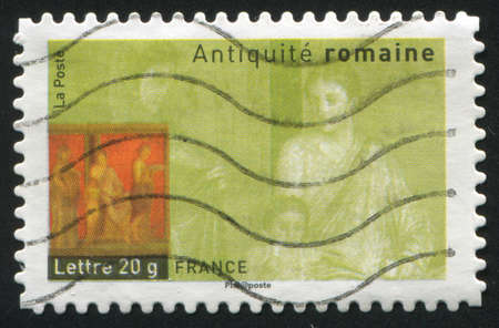 FRANCE - CIRCA 2007: stamp printed by France, shows Roman antique - Mural of Pompei, circa 2007の写真素材